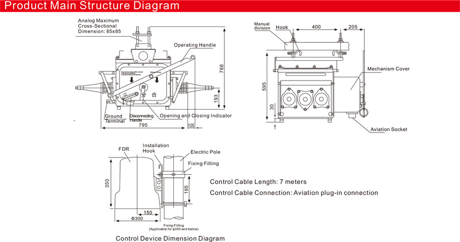 FZW28-12F Series Outdoor HV Vacuum Disconnect Load Break Switch FZW28-12F Series Outdoor HV Vacuum Disconnect Load Break Switch